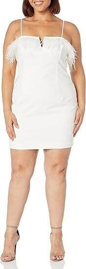 Aidan Mattox Women's Stretch Crepe Mini Dress, Ivory, Size 8