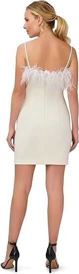 Aidan Mattox Women's Stretch Crepe Mini Dress, Ivory, Size 8