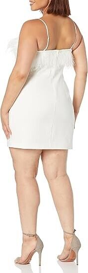 Aidan Mattox Women's Stretch Crepe Mini Dress, Ivory, Size 8