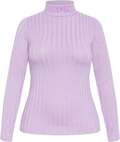 Women's Plus Size Evie Roll Neck Top, Lilac, Size 22/24