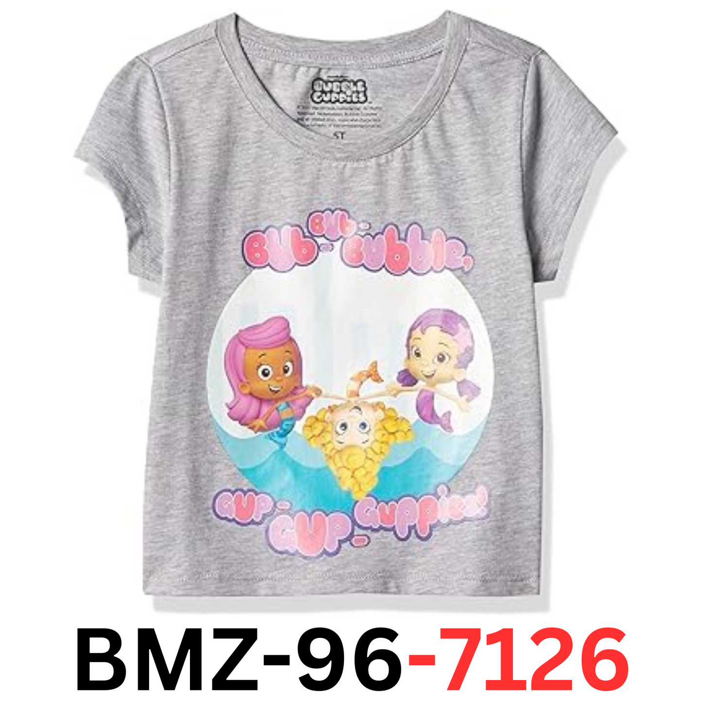 Bubble Guppies girls Toddler Short Sleeve T-Shirt T-Shirt, Heather Grey, Size 5T