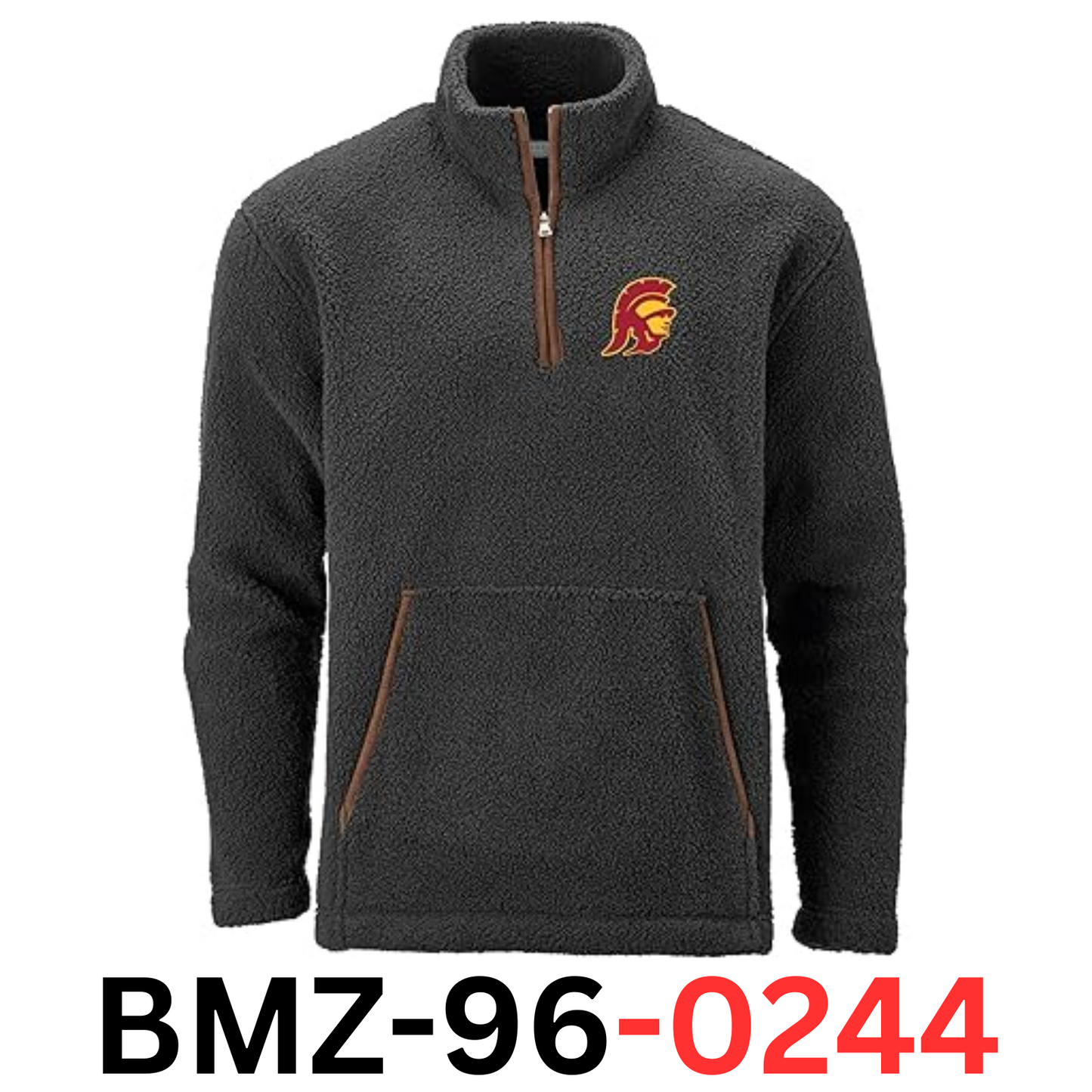 boxercraft Men's NCAA Team Logo Everest Fleece Pullover USC Trojans, XS, Black