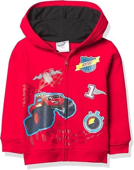 Blaze and the Monster Machines Boys' Toddler Zip Up Hoodie, Red, Size 3T