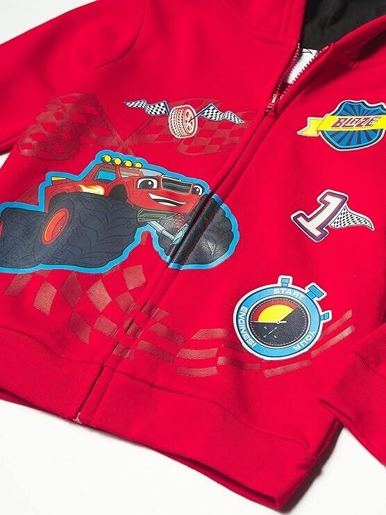 Blaze and the Monster Machines Boys' Toddler Zip Up Hoodie, Red, Size 3T
