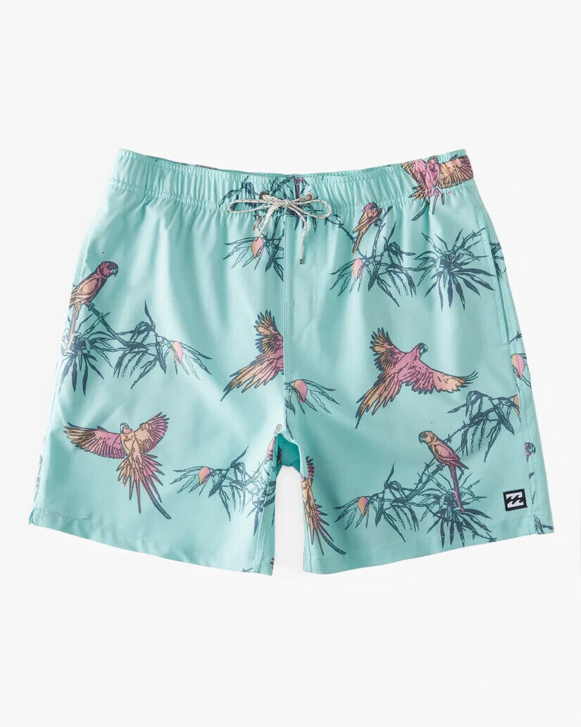 Billabong Sundays Layback 17" Swim Trunks, Mist, Medium