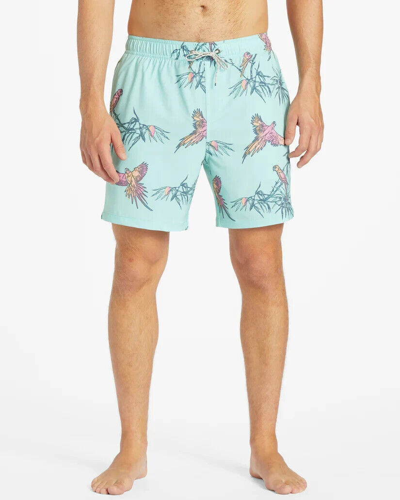 Billabong Sundays Layback 17" Swim Trunks, Mist, Medium