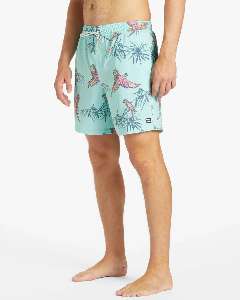 Billabong Sundays Layback 17" Swim Trunks, Mist, Medium