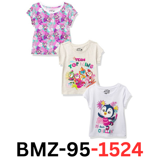 Top Wing Girls' Toddler Short Sleeve T-Shirt Bundle 3 Pack Tees multi 2T