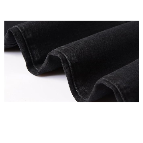 ZLZ Black Ripped Biker Jeans for Men Slim Fit,Designer Jeans, Size 40