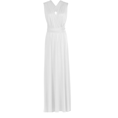 Women Transformer Convertible Multi Way Wrap Long Prom Maxi Dress Halter V-Neck