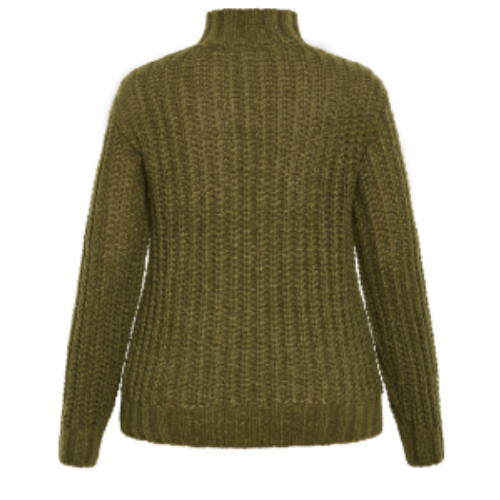 City Chic Fallon Women Sweater Full length sleeves High neck Olive 14/16