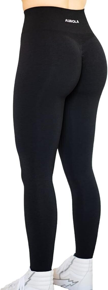 Workout Legging Women's Seamless Scrunch 7/8 Tummy Control Running Yoga Pants, S