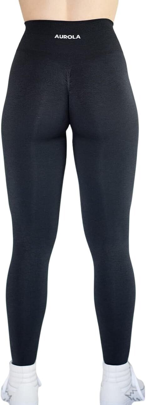Workout Legging Women's Seamless Scrunch 7/8 Tummy Control Running Yoga Pants, S