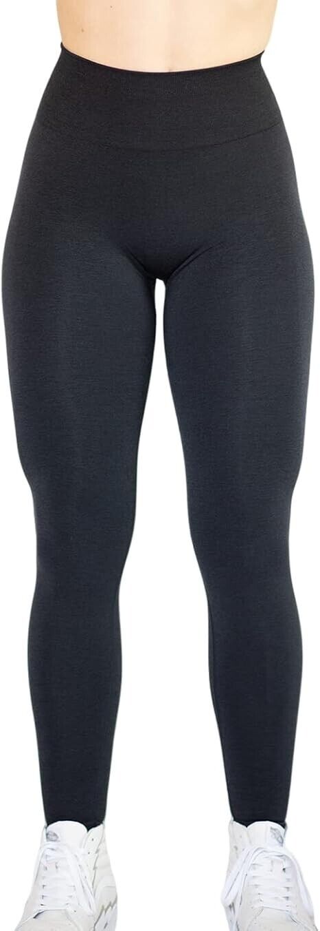 Workout Legging Women's Seamless Scrunch 7/8 Tummy Control Running Yoga Pants, S