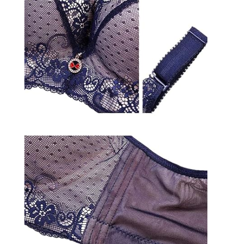 ToVii Lightly Padded Push Up Bra for Large Bust Full Coverage Underwire Bra Pink