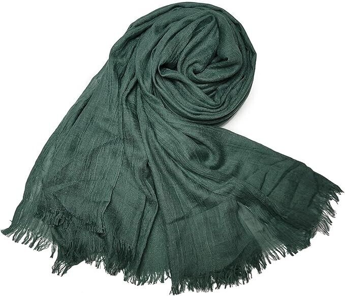 Women Summer Scarfs Cotton Lightweight Large Long Gauze Beach Wrap Plain Shawl