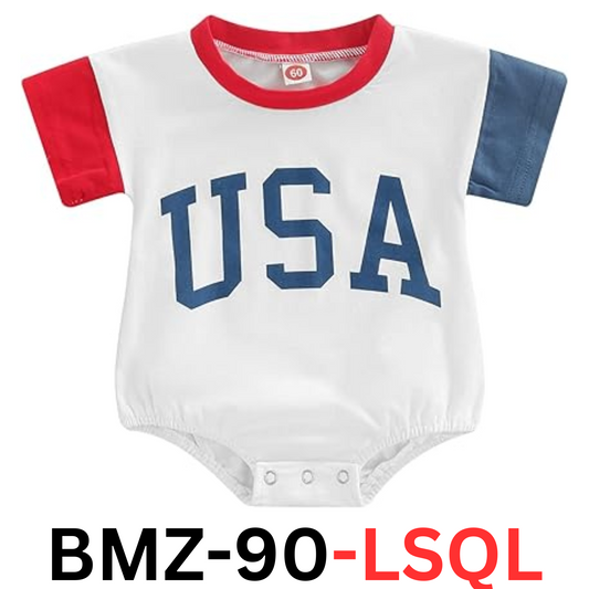 Twopumpkin Baby 4th of July Outfit Boy Girl Newborn Infant T-Shirts, 9-12 Months