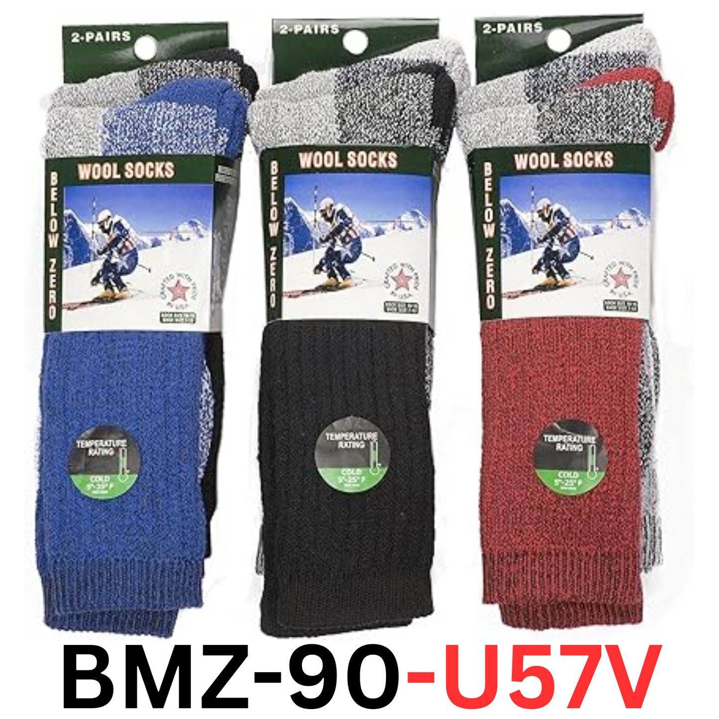 6 Pairs of Excellent Mens Merino Wool Thermal Socks,Size 10-15 Shoe, Size 7-13