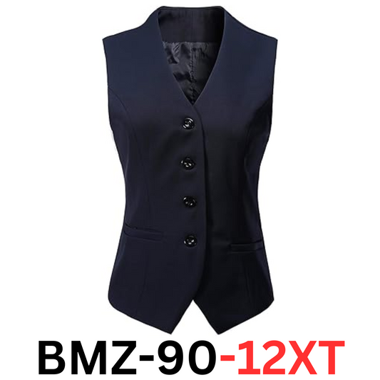 V VOCNI Women' Fully Lined 4 Button V-Neck Economy Dressy Suit Vest Waistcoat, L