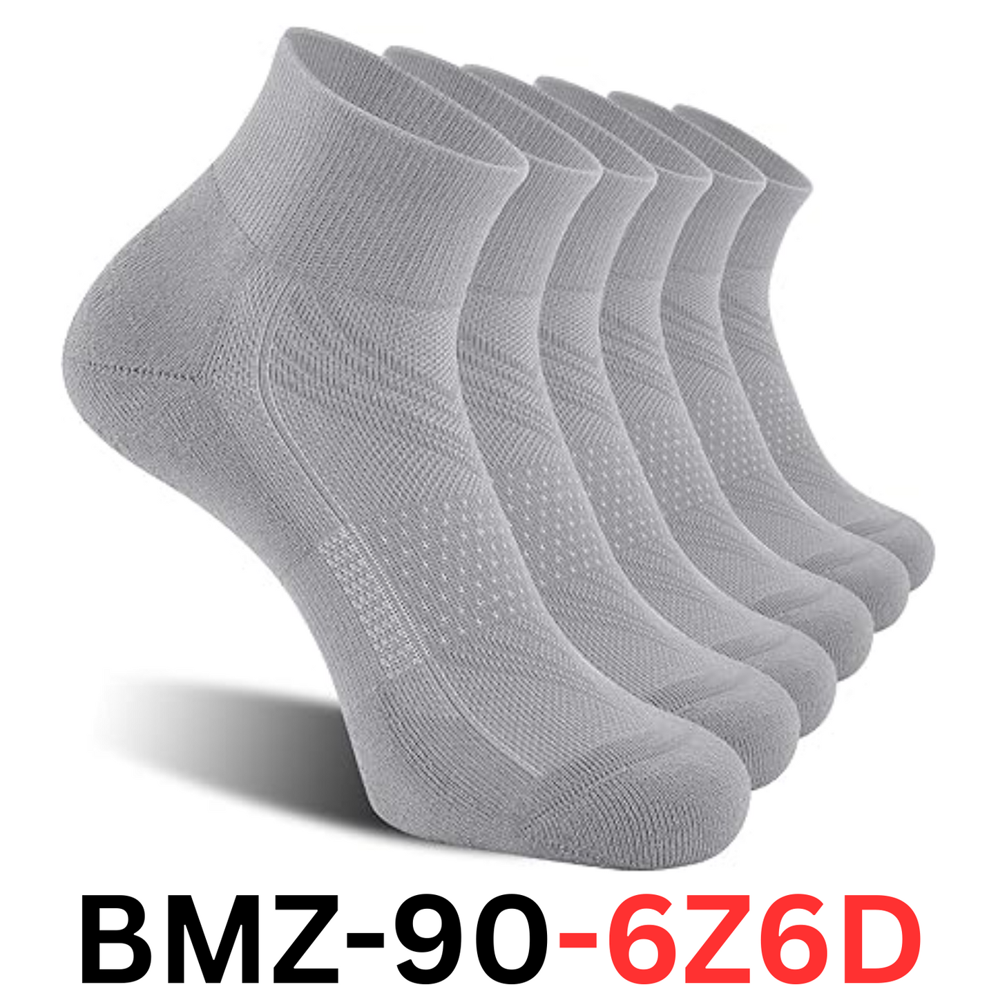 CelerSport 6 Pack Men's Ankle Socks with Cushion, Sport Athletic Running Socks M