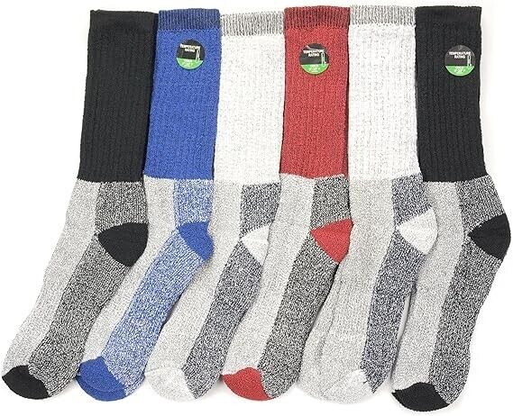 6 Pairs of Excellent Mens Merino Wool Thermal Socks,Size 10-15 Shoe, Size 7-13