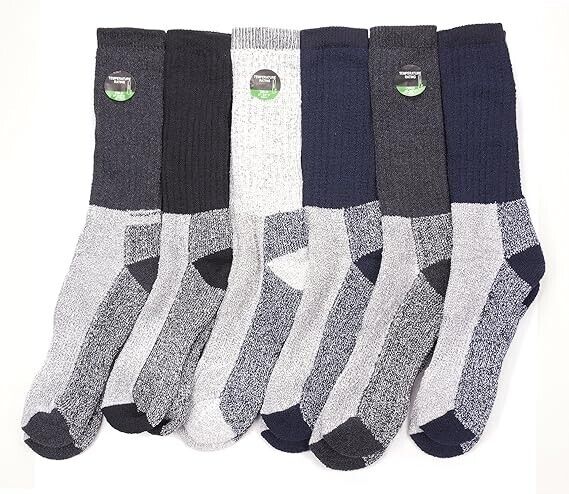 6 Pairs of Excellent Mens Merino Wool Thermal Socks,Size 10-15 Shoe, Size 7-13