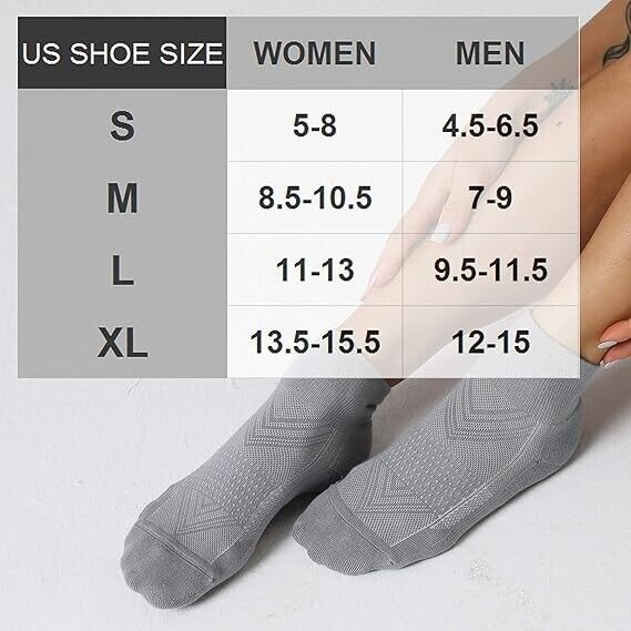 CelerSport 6 Pack Men's Ankle Socks with Cushion, Sport Athletic Running Socks M