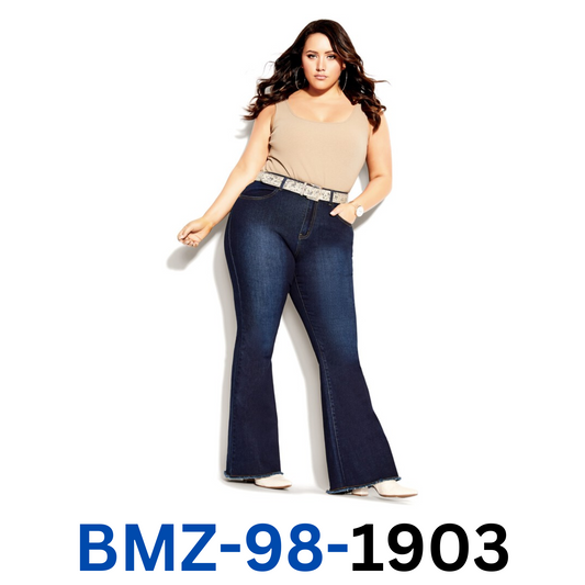 Chic denimJean Classic Flare Dark Denim Dramatic flare leg & fit -High, Blue, 12