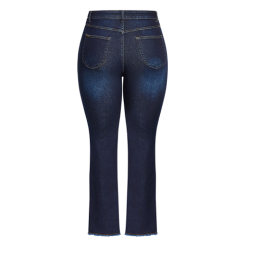 Chic denimJean Classic Flare Dark Denim Dramatic flare leg & fit -High, Blue, 12