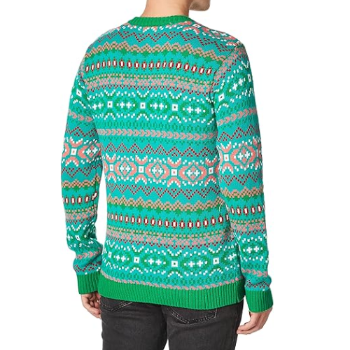 Blizzard Bay Men's Ugly Christmas Long Sleeve  Light Up Cotton Sweater,  Brown S