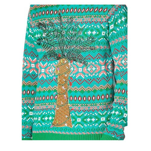 Blizzard Bay Men's Ugly Christmas Long Sleeve  Light Up Cotton Sweater,  Brown S
