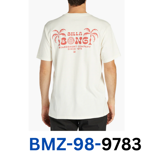 Billabong Lounge Mens Short Sleeve  soft hand screen print T-Shirt off-white XXL