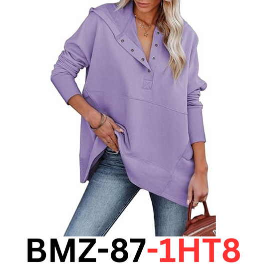 AlvaQ Women's Long Sleeve Casual Sweatshirts Women Hoodies Solid Color Tops, S