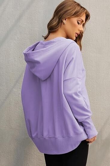 AlvaQ Women's Long Sleeve Casual Sweatshirts Women Hoodies Solid Color Tops, S
