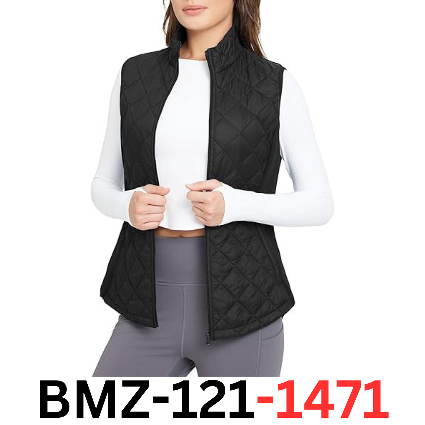 BALEAF Women's Puffer Vest Lightweight Winter Warm Stand Collar Quilted Vests XL