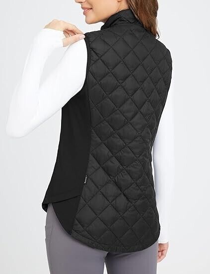 BALEAF Women's Puffer Vest Lightweight Winter Warm Stand Collar Quilted Vests XL