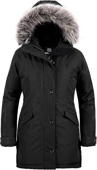 wantdo Women's Puffy Coat Military Winter Mountain Travel Parka Coat Jackets, XL