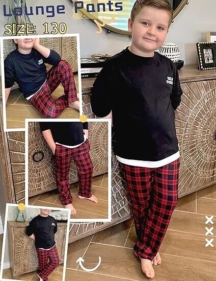 Ekouaer Boys Pajama Long Sleep Pants Soft Elastic Waist Pajama Bottom, 4-5 Years