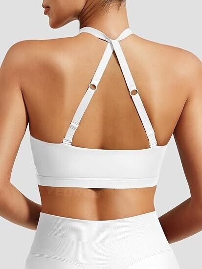YEOREO Sports Bra for Women Micaela Open Back Workout Gym Bra Padded Yoga Top, S