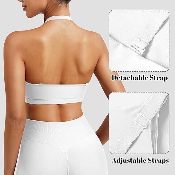 YEOREO Sports Bra for Women Micaela Open Back Workout Gym Bra Padded Yoga Top, S