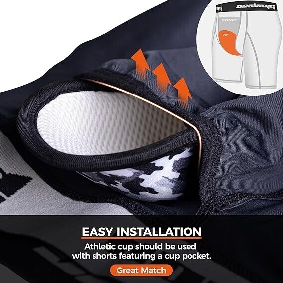 COOLOMG Boys Baseball Underwear with Soft Cup Youth Compression Sliding Shorts S