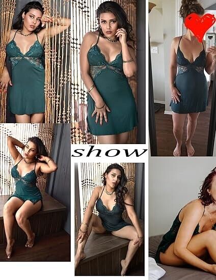 Avidlove Lingerie Women Nightgowns Lace Babydoll Sleepwear Nightie Lingeries, L
