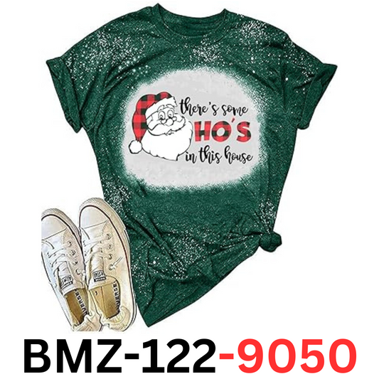 Christmas Shirts for Women There's Some Santa in This House Funny T-Shirts, XXL