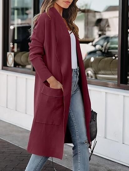 ANRABESS Women's Long Cardigan Fall Fashion Casual Oversized Knit Sweater, XL