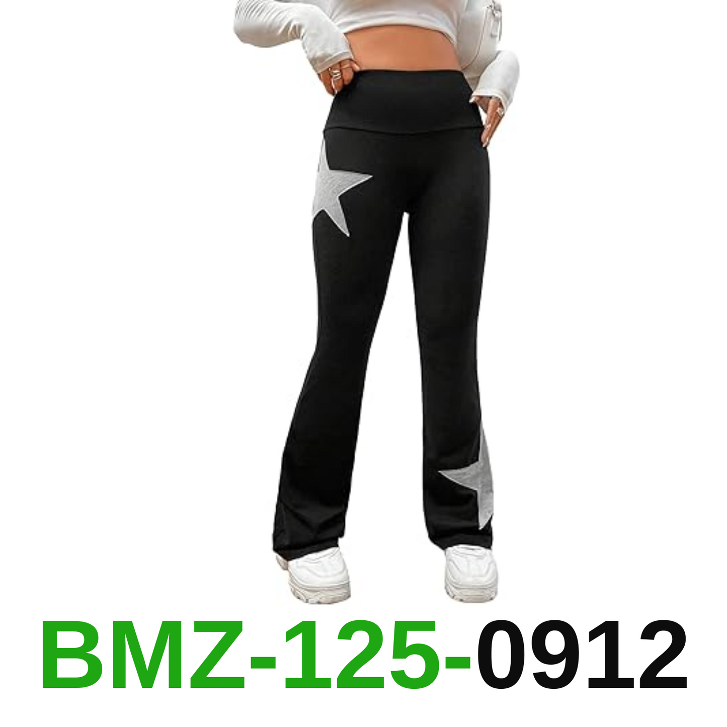 COZYEASE Women's Star Graphic Elastic Waist Flare Leg Sweatpants Geometric, S