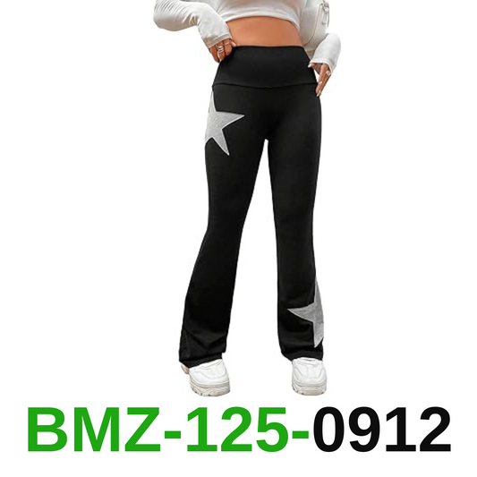 COZYEASE Women's Star Graphic Elastic Waist Flare Leg Sweatpants Geometric, S