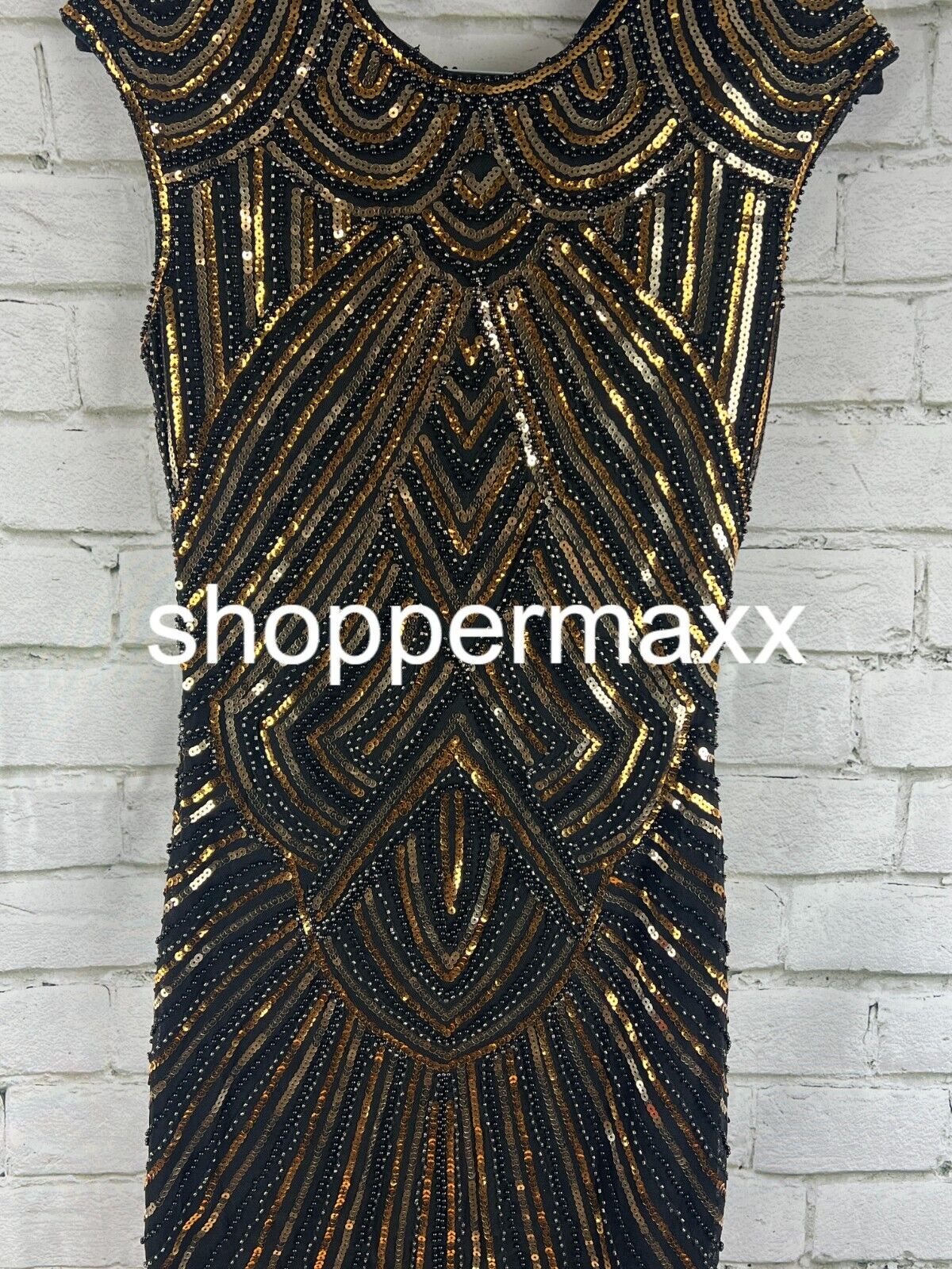 BABEYOND Women's Flapper Dresses 1920s Beaded Fringed Great Gatsby Dress BLACK S