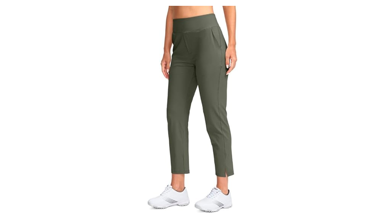 YYV Women's Golf Pants Stretch Ankle Pants High Waist Dress Pants, Gray sage, L