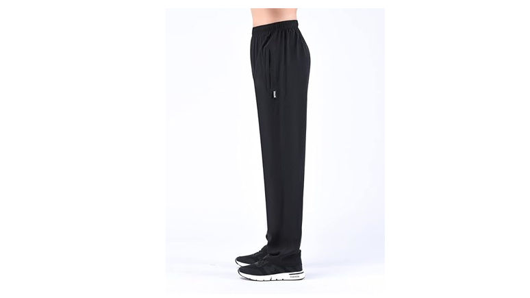 Zoulee Men's Summer Casual Zipper Fly Closure Jogger Sweatpants Quick-Drying, L