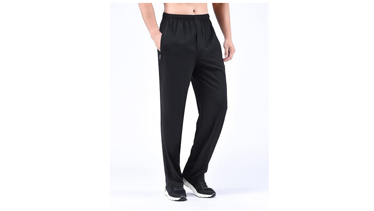 Zoulee Men's Summer Casual Zipper Fly Closure Jogger Sweatpants Quick-Drying, L